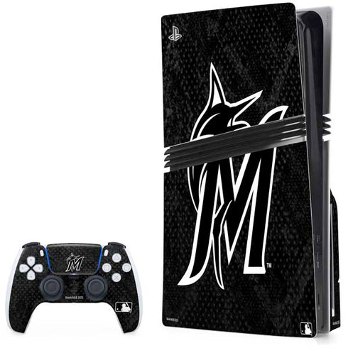 MLB Miami Marlins Dark Wash PS5 Pro Disk Bundle  Skin